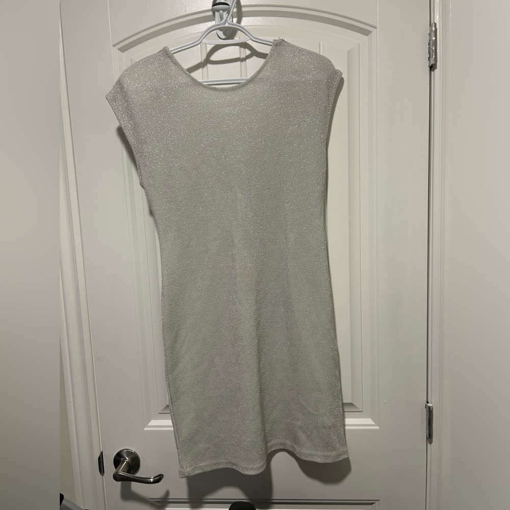 Y2K Glitter Silver Dress